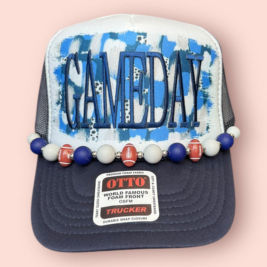 Navy, Gray, White (with a touch or Royal Blue) Game Day Cap