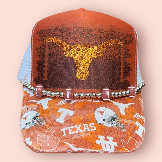 Longhorns Custom Distressed Brim Cap