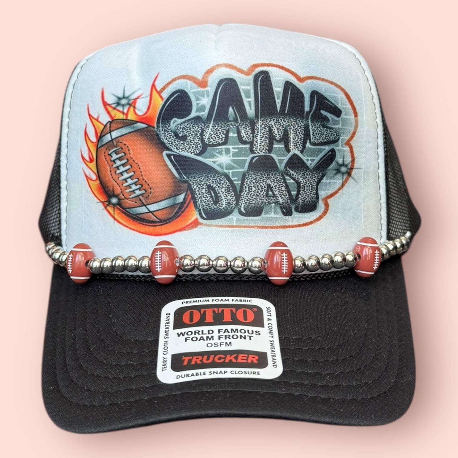 Black & White Air Brushed Game Day Cap
