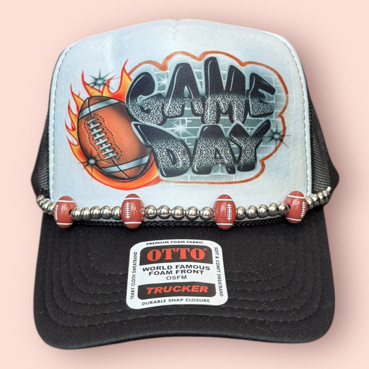Black & White Air Brushed Game Day Cap