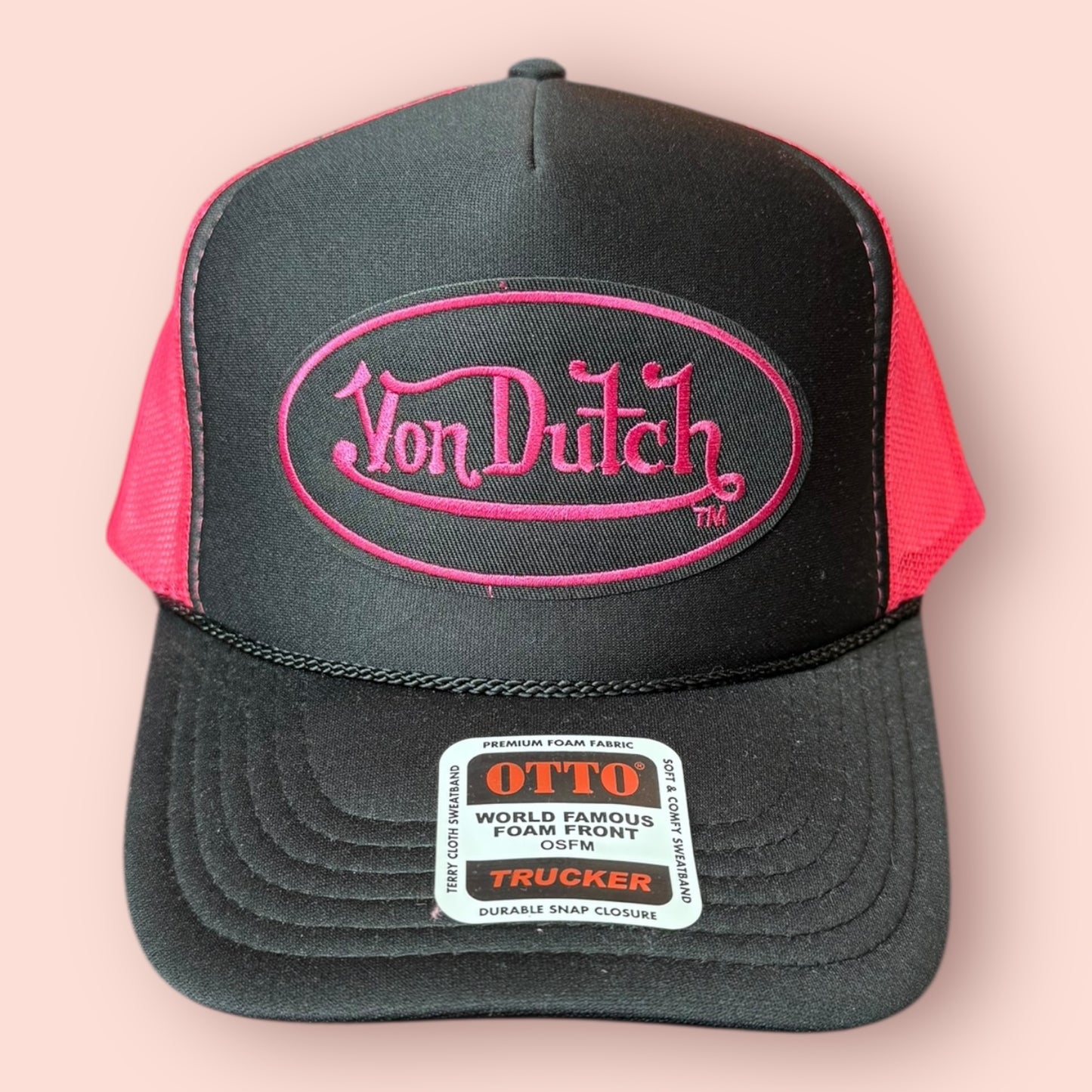 Hot Pink & Black Von Dutch Cap