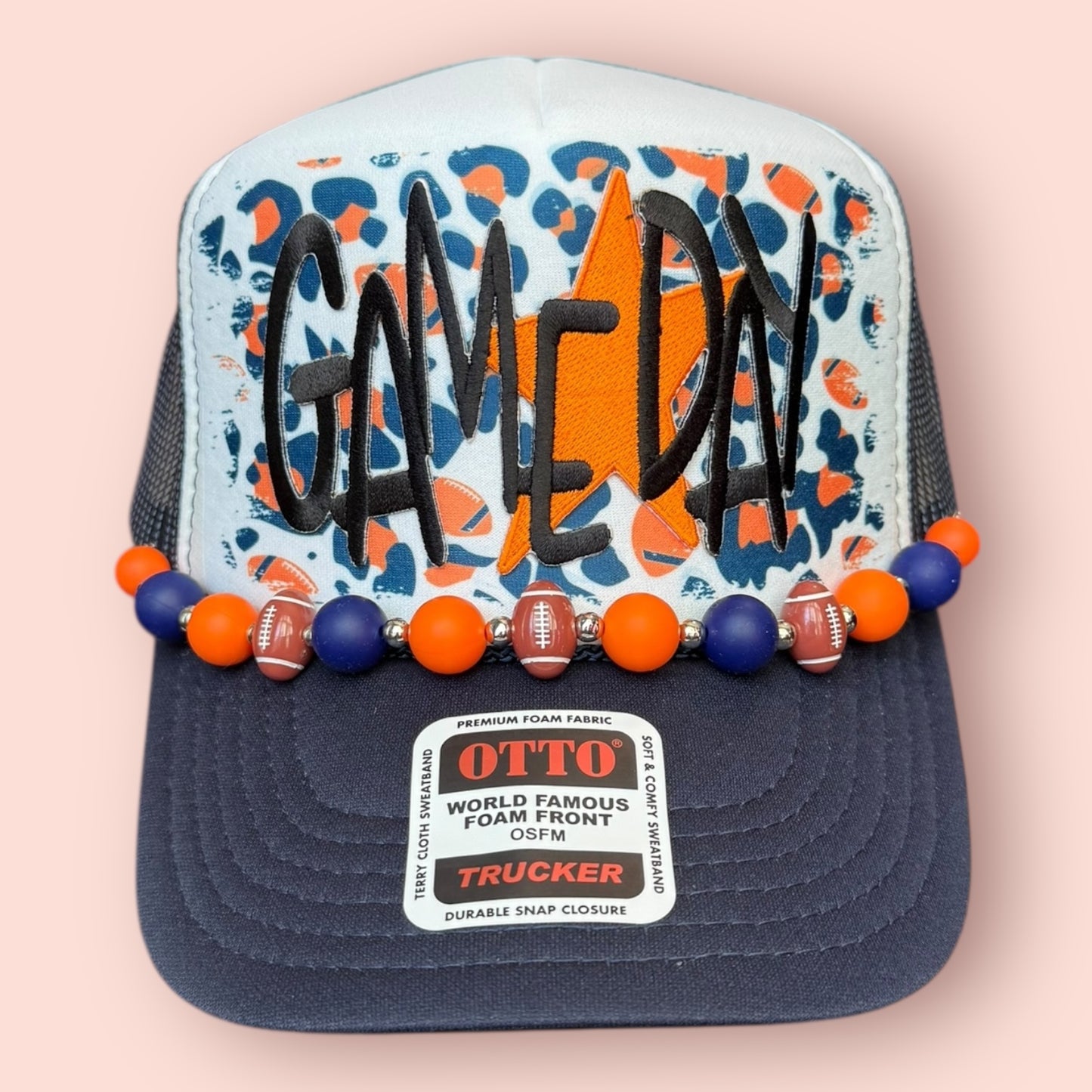 Navy, Orange & White Game Day Cap
