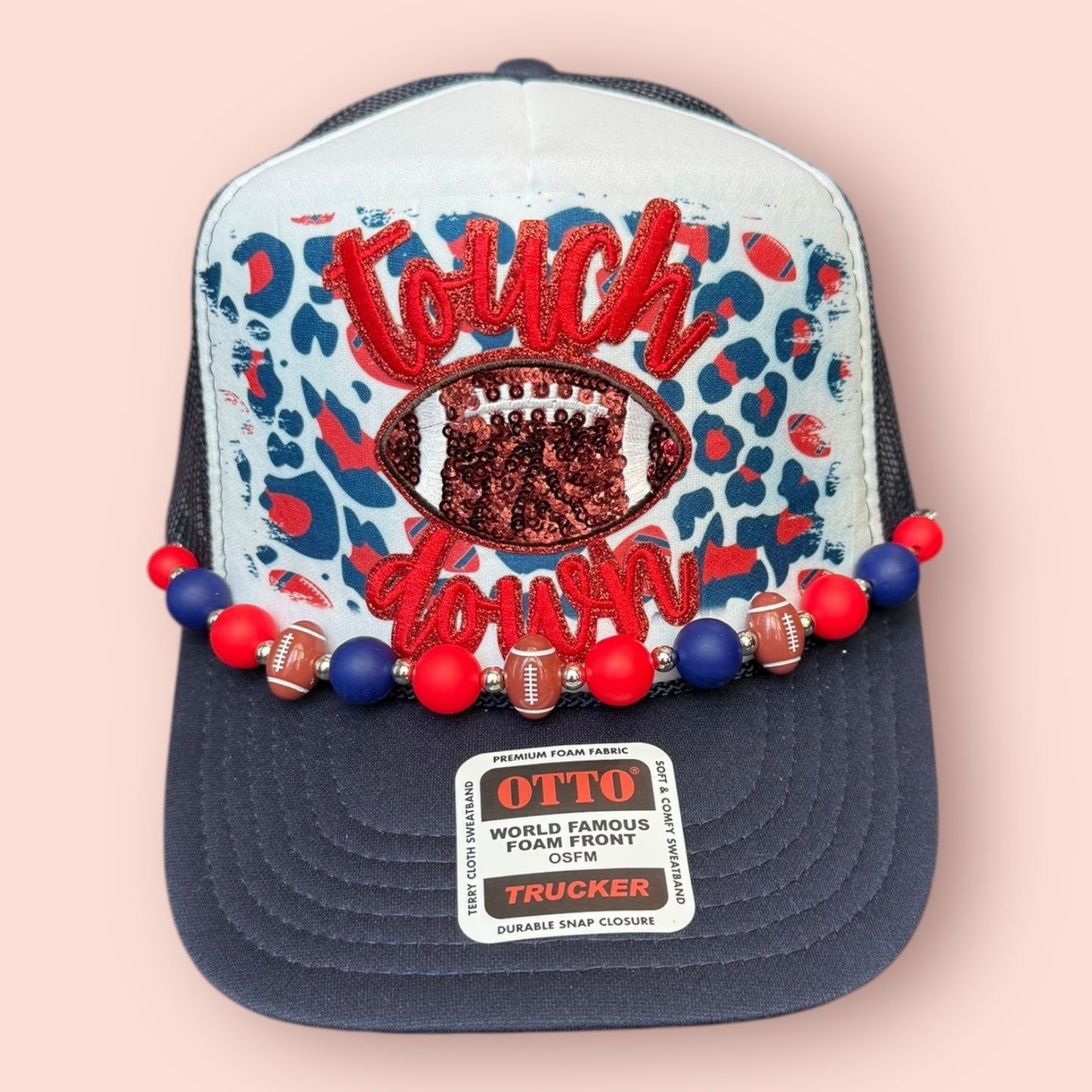 Navy, Red & White Touch Down Cap