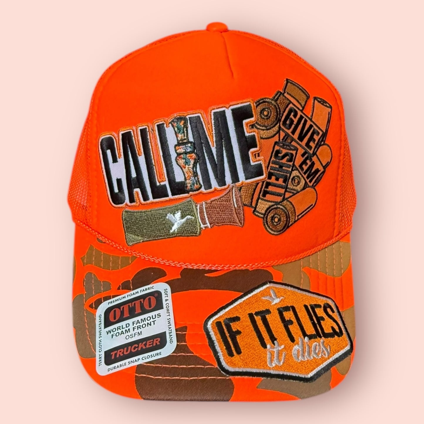 Neon Orange Call Me, No Shells Given Cap