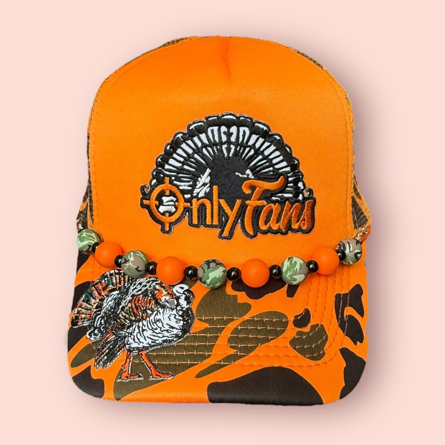Neon Orange Camo Only Fans Cap