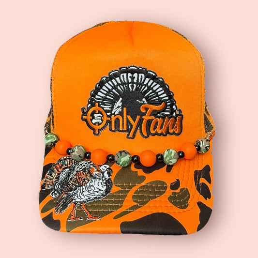 Neon Orange Camo Only Fans Cap