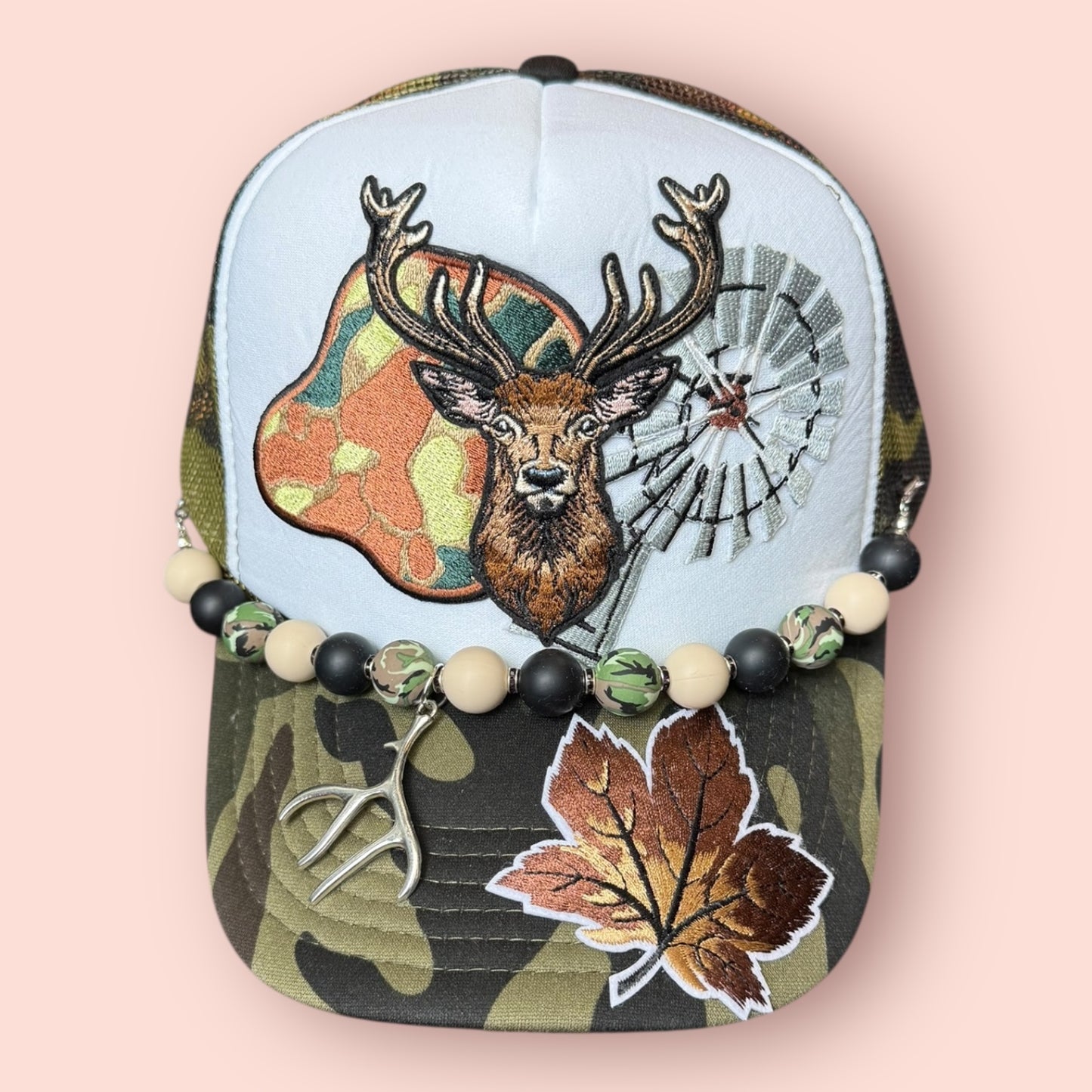 Camo & White Deer Cap