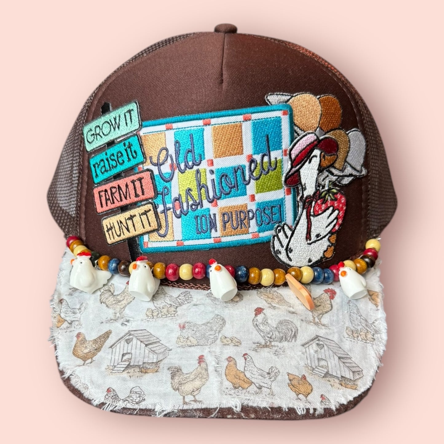 Brown Old Fashioned On Purpose Cap with Custom Brim