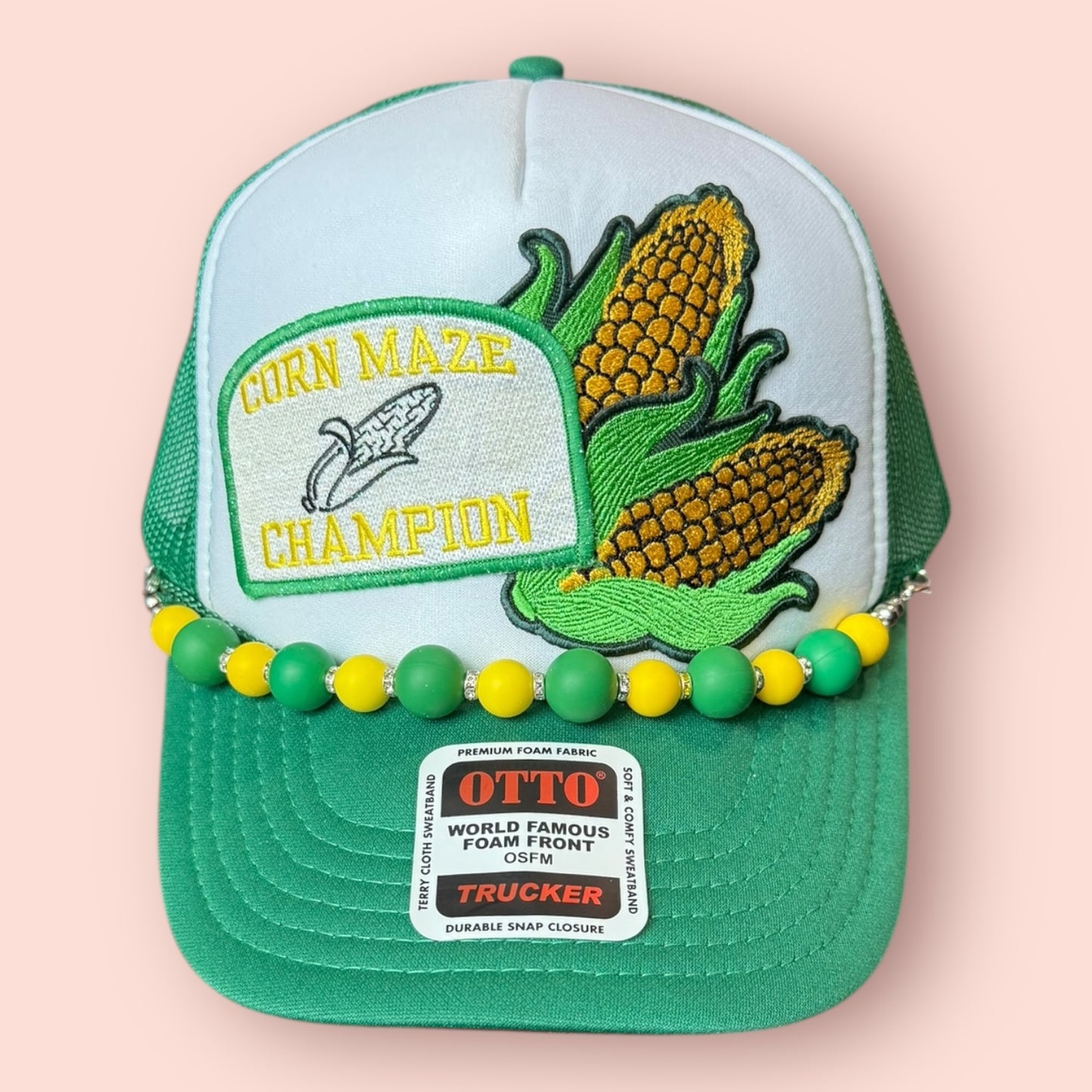 Green & White Corn Maze Champion Cap