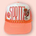 Coral & White Spritz Cap