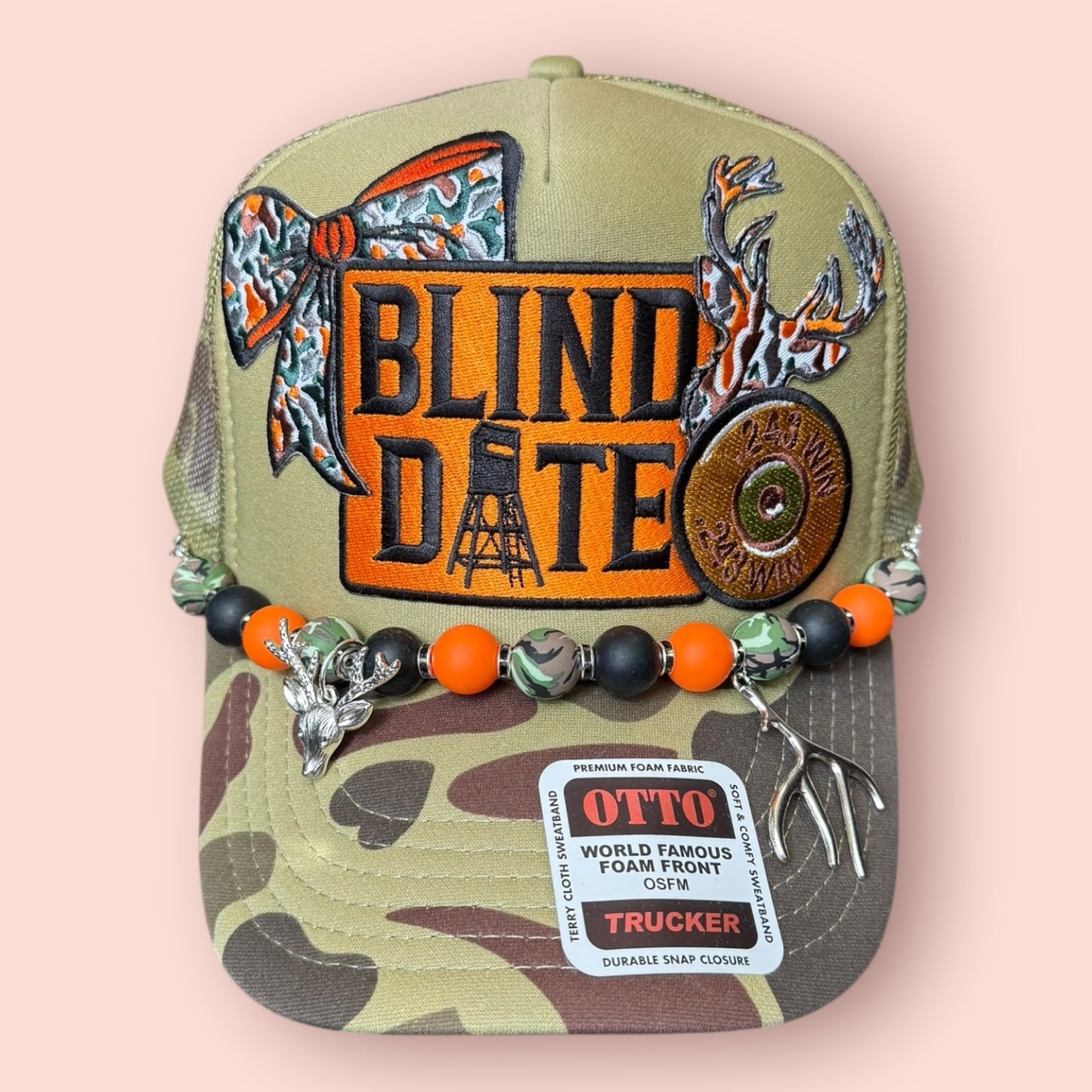 Olive Green Camo Blind Date Hunting Cap