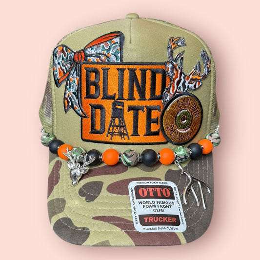 Olive Green Camo Blind Date Hunting Cap